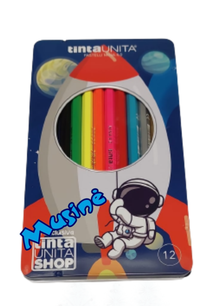 Scatola metallo con 12 Pastelli Boy