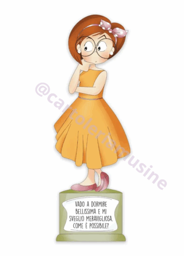 STATUETTA Pensieri colorati   MI SVEGLIO BELLISSIMA –