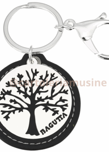PORTACHIAVI MOSCHETTONE ALBERO DELLA VITA BAGUTTA NERO