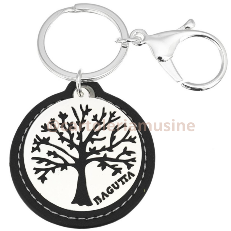 PORTACHIAVI MOSCHETTONE ALBERO DELLA VITA BAGUTTA NERO