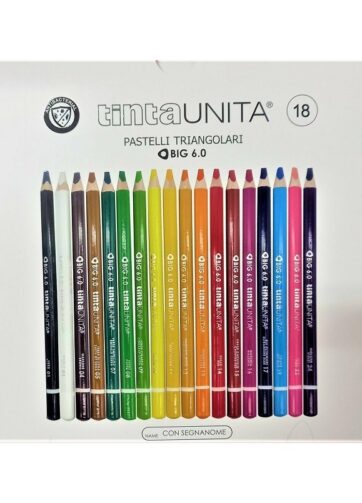 Pastelli in Legno Triangolari Tinta Unita Big 6.0 mina 6 mm 18 colori