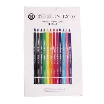 Pastelli in Legno Triangolari Tinta Unita Big 6.0 mina 6 mm 12 colori