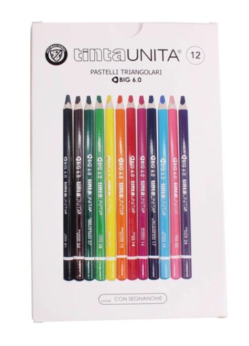 Pastelli in Legno Triangolari Tinta Unita Big 6.0 mina 6 mm 12 colori