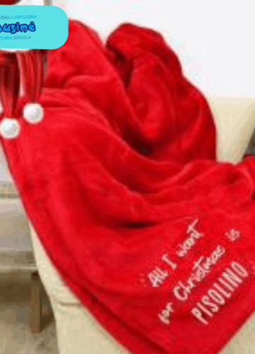 COPERTA RICAMATA PLAID RICAMATO IN PILE  PISOLINO