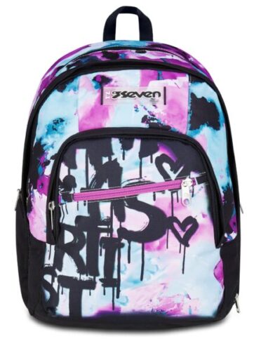 Lo Zaino Seven Advanced Graffiti 2025 è ergonomico, resistente e capiente. Ideale per ragazzi che vogliono affrontare la scuola con stile urban e comfort.