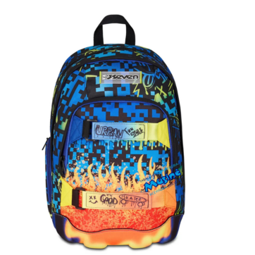 Lo Zaino Seven Dual Scribbled Flame 2025/26 è resistente, ergonomico e super capiente. Perfetto per affrontare la scuola con stile e comfort ogni giorno.