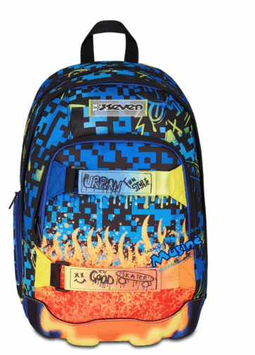 Lo Zaino Seven Dual Scribbled Flame 2025/26 è resistente, ergonomico e super capiente. Perfetto per affrontare la scuola con stile e comfort ogni giorno.